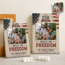 Load image into Gallery viewer, Custom Photo Building Blocks Patriotic Family Gift 250th Anniversary
