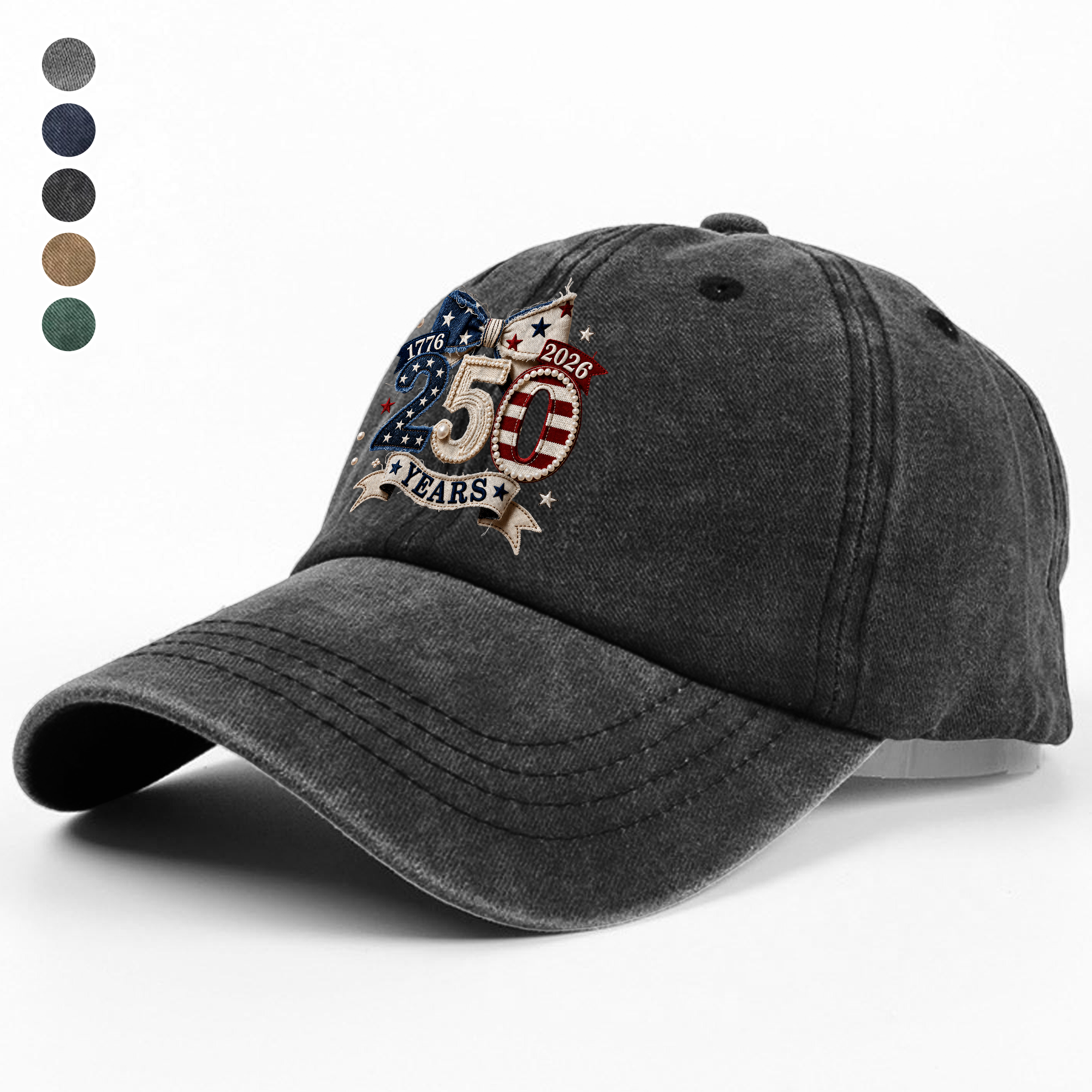Personalized Washed Denim Baseball Cap Gift for 4th of July
