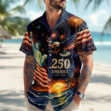 Load image into Gallery viewer, Personalized Patriotic Hawaiian Shirt US Flag Bald Eagle Gift
