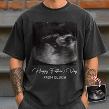 Load image into Gallery viewer, Personalized Ultrasound Photo Comfort Shirt Gift for New Dad
