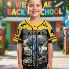 Load image into Gallery viewer, Personalized Batman Kids Baseball Jersey Custom Name Back to School Gift
