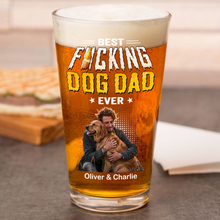 Load image into Gallery viewer, Personalized Photo Beer Glass Best Dog Dad Gift for Father's Day
