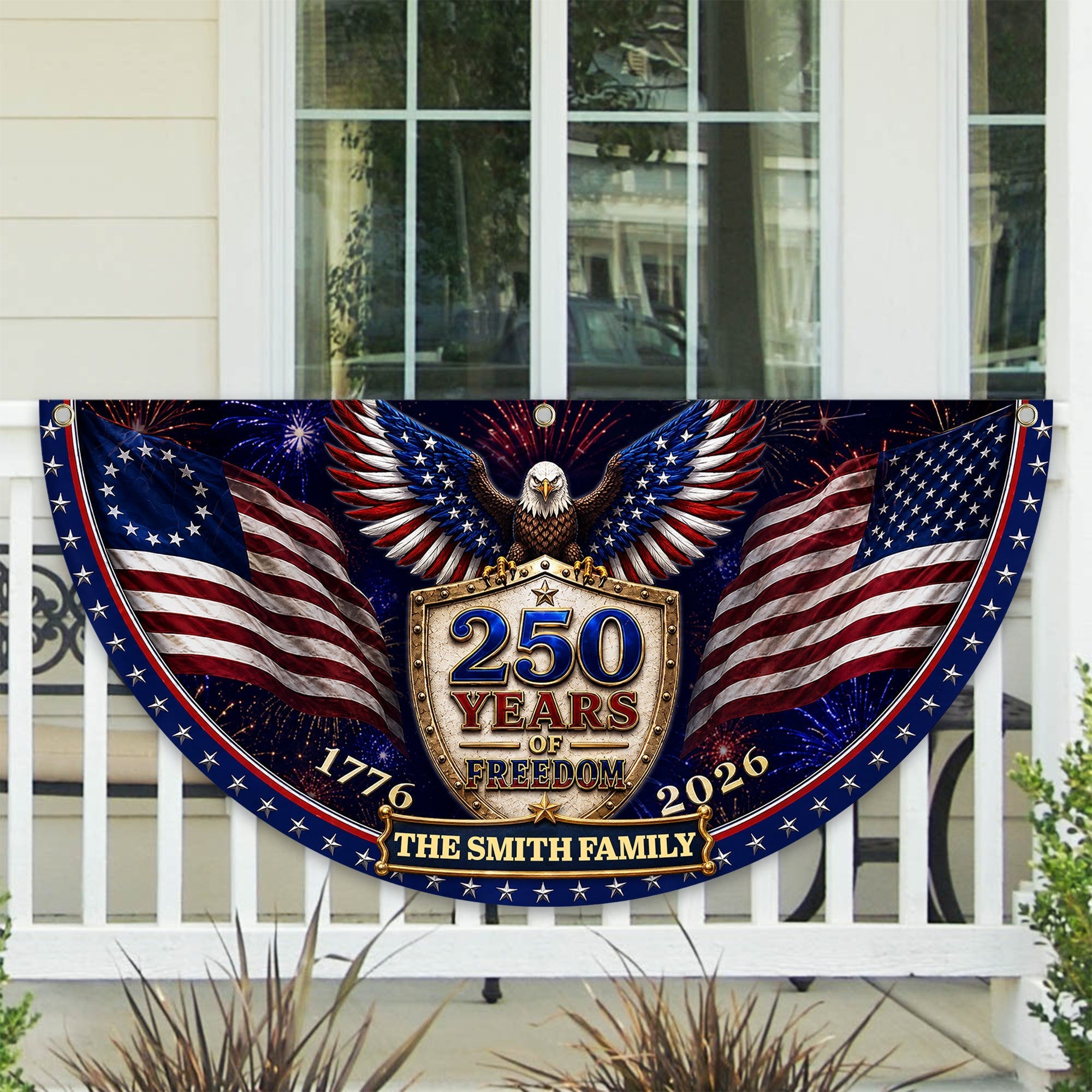 Personalized Family Name Patriotic Flag Custom 250th Birthday Gift