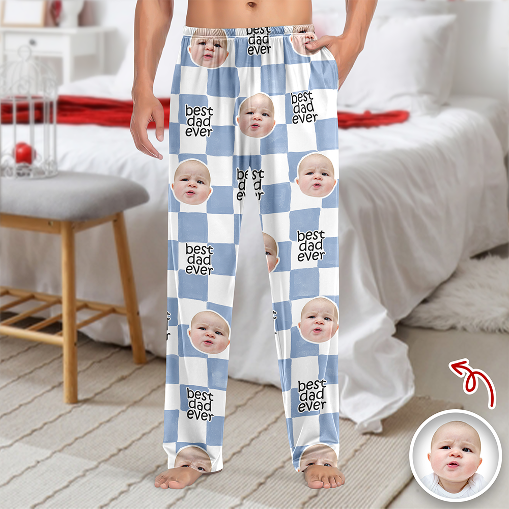 Personalized Retro Sweatpants Custom Photo Gift for Dad