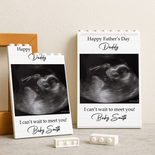 Load image into Gallery viewer, Personalized Baby Bump Photo Building Block Gift for Dad
