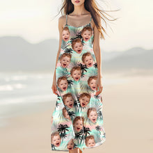 Load image into Gallery viewer, Personalized Tropical Summer Maxi Dress Custom Photo Gift for Mom
