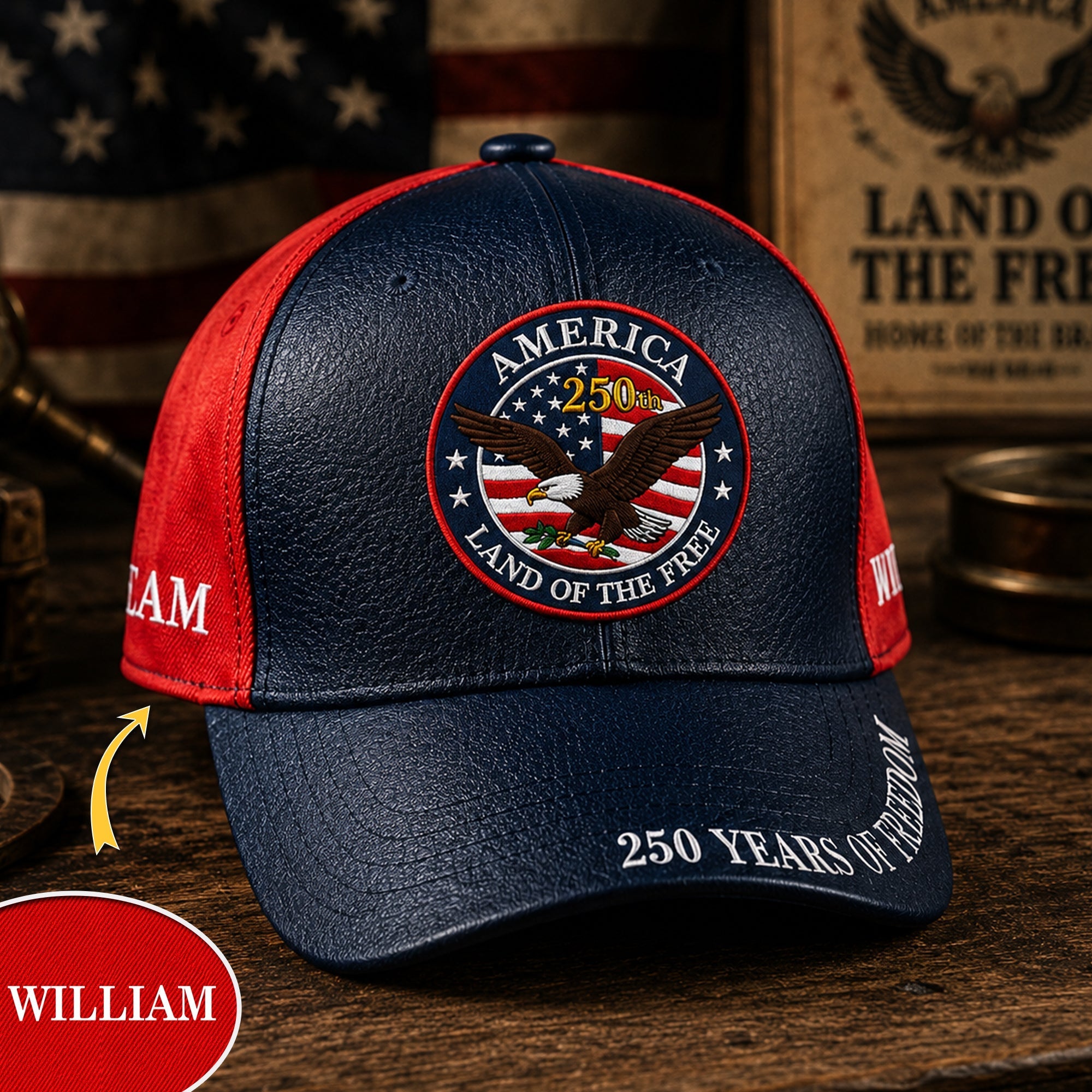 Personalized 250 Years Cap Custom Name Gift for Dad