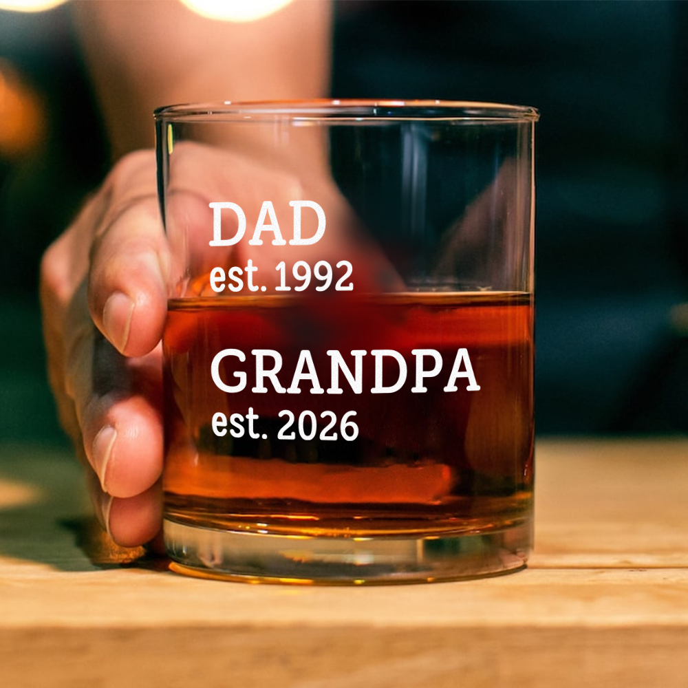 Personalized Whiskey Glass Custom Dad Gift for Father's Day
