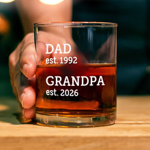 Load image into Gallery viewer, Personalized Whiskey Glass Custom Dad Gift for Father's Day

