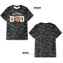 Load image into Gallery viewer, Personalized Camo Dog Dad T-Shirt Custom Photo Gift for Father's Day
