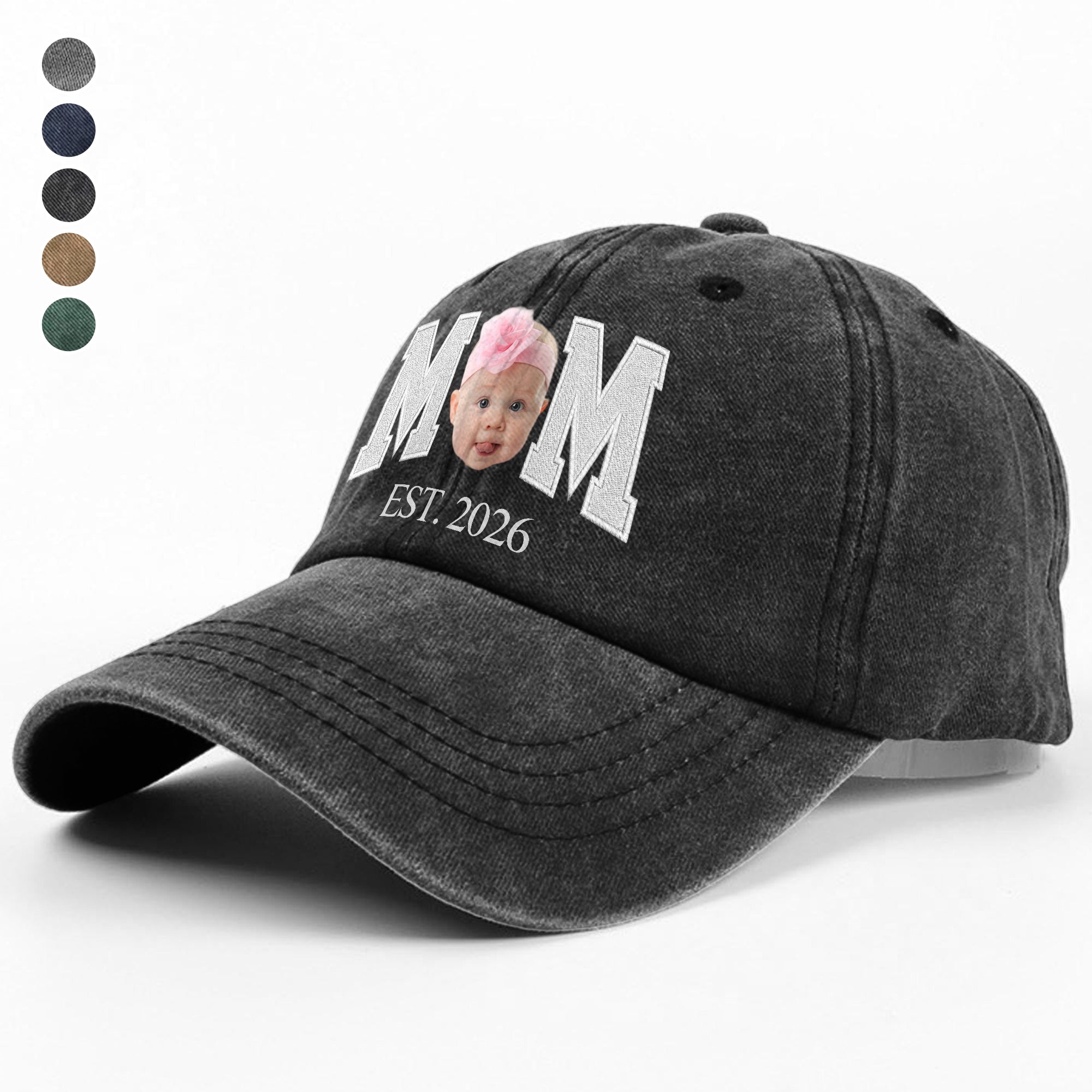 Custom Photo Face Washed Denim Baseball Cap Gift for Dad