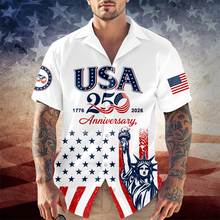Load image into Gallery viewer, Personalized Hawaiian Shirt USA 250th Anniversary Gift
