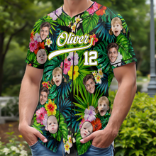 Load image into Gallery viewer, Personalized Photo Hawaiian Baseball Jersey Custom Summer Gift
