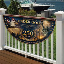 Load image into Gallery viewer, Personalized One Nation Under God Non-Pleated Fan Flag Gift for Family Independence Day

