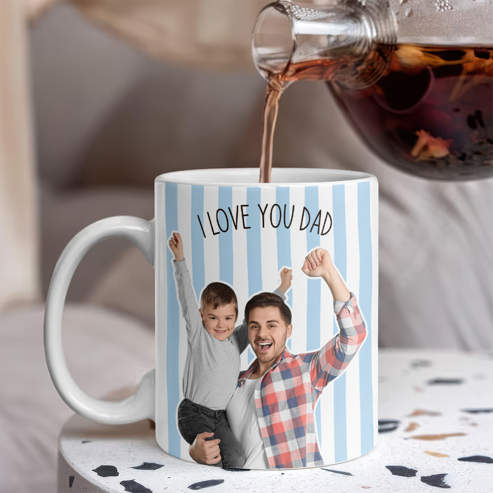 Personalized Photo Coffee Mug Custom Gift for Dad New Dad