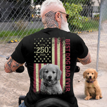 Load image into Gallery viewer, Personalized Dog Dad Shirt Custom Photo 4th of July Gift
