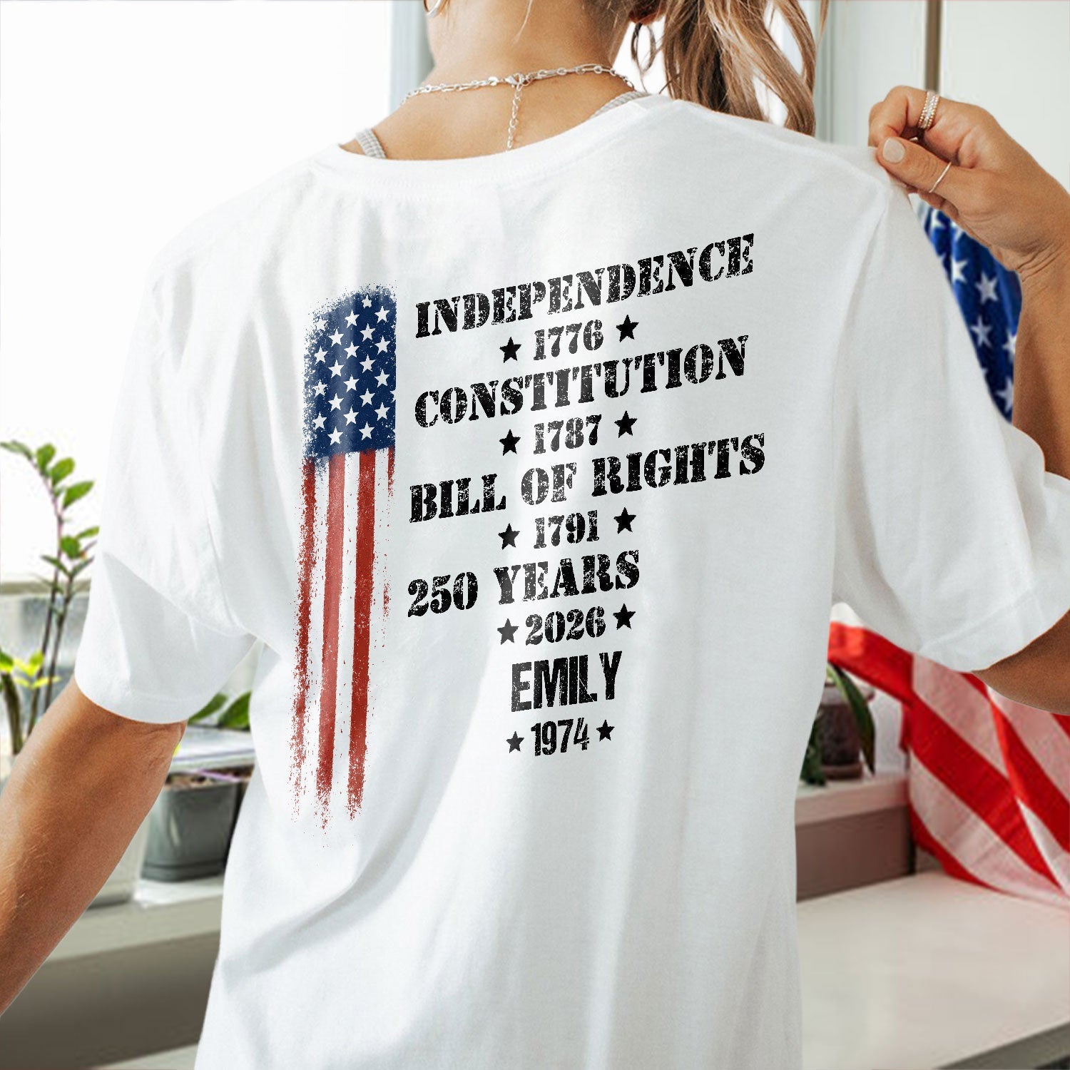 Personalized 250 Years of America Shirt Custom Name Gift for Dad