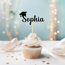 Load image into Gallery viewer, Personalized Graduation Cupcake Topper Custom Name Party Decor
