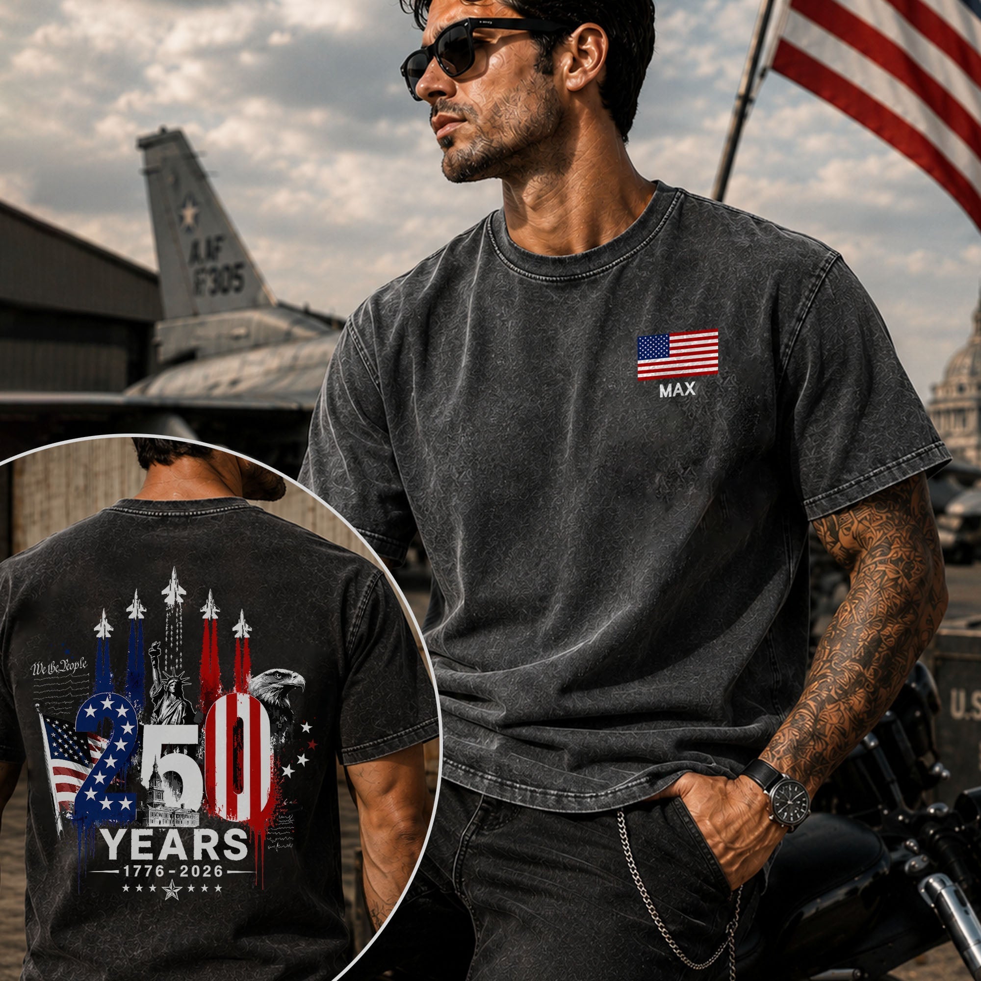 Personalized American Flag Comfort Shirt Independence Day Gift for Dad