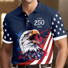 Load image into Gallery viewer, Personalized American Pride Eagle Polo Shirt Gift for Dad

