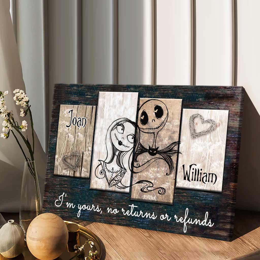 Personalized Couple Canvas Art Custom Name Gift for Anniversary