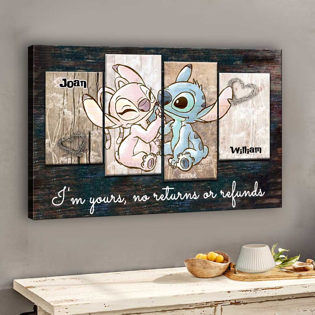 Personalized Couple Ohana Canvas Print Custom Names Gift