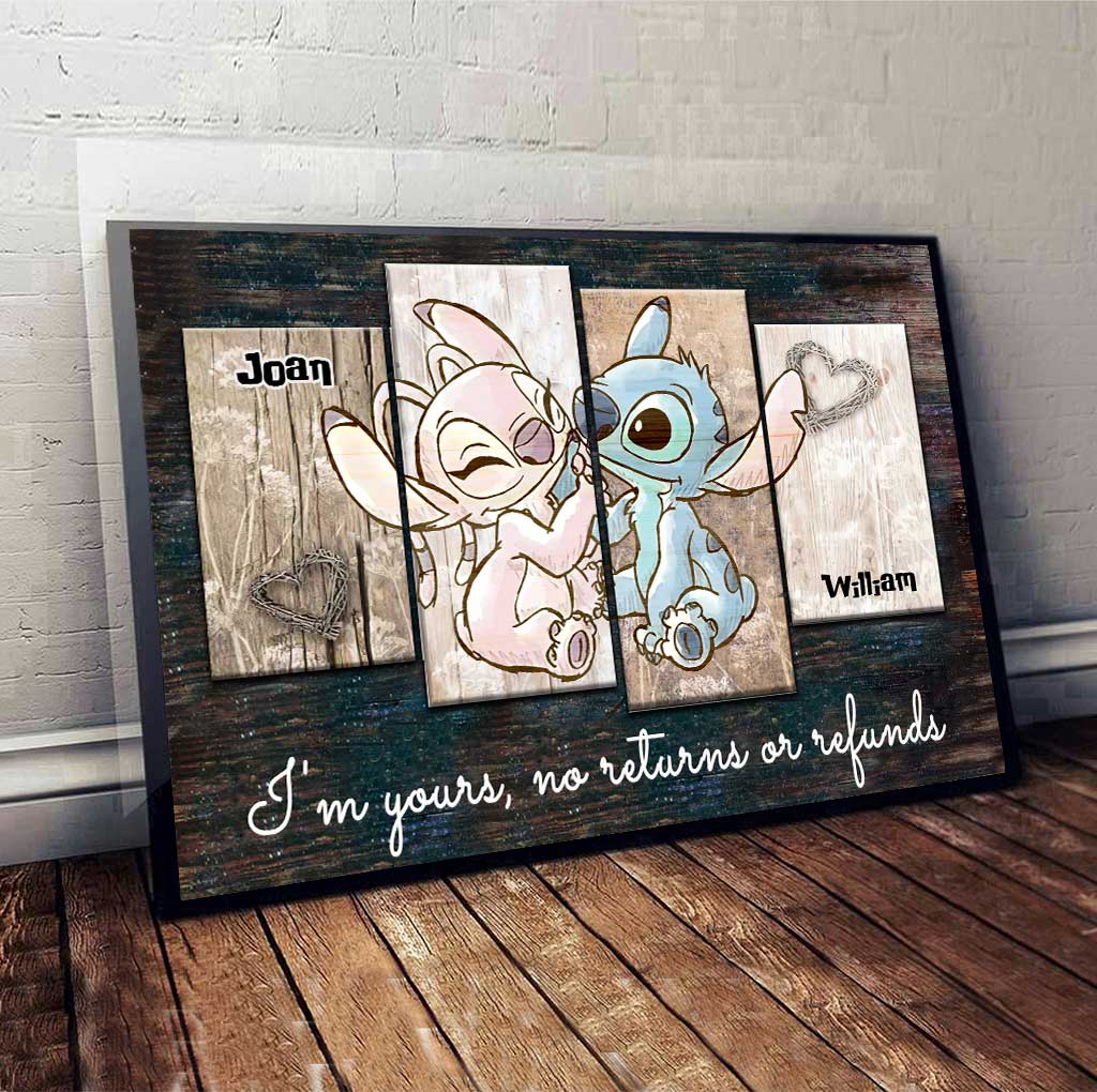 Personalized Couple Ohana Canvas Print Custom Names Gift