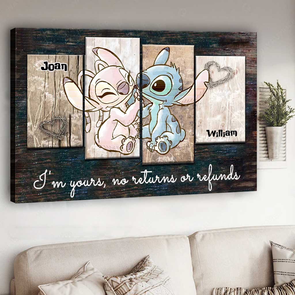 Personalized Couple Ohana Canvas Print Custom Names Gift