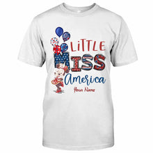 Load image into Gallery viewer, Personalized Independence Day Little Miss T-Shirt and Hoodie Custom Name Gift
