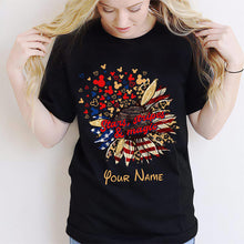 Load image into Gallery viewer, Personalized Independence Day T-Shirt &amp; Hoodie with American Flag Design
