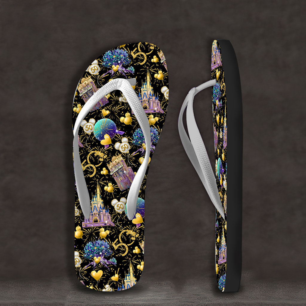 Personalized 50th Anniversary Mouse Flip Flops Custom Gift