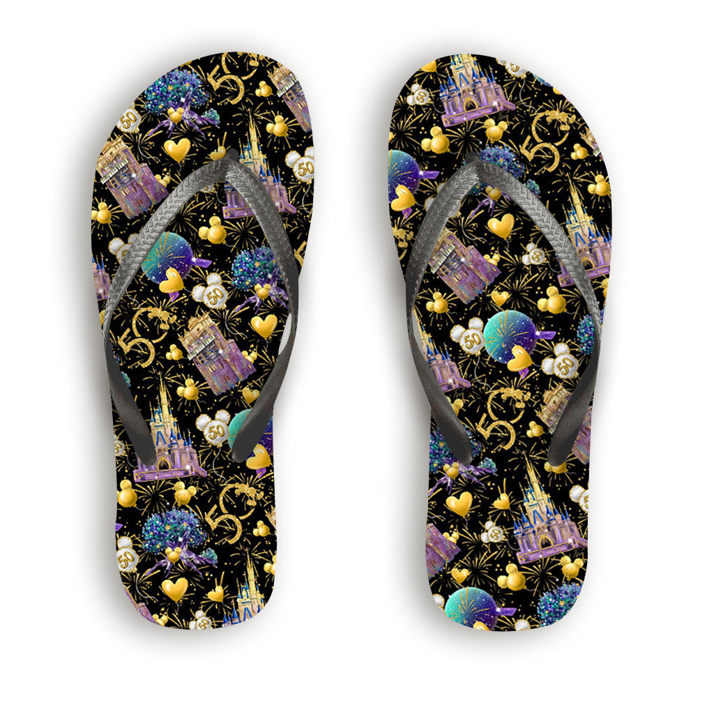 Personalized 50th Anniversary Mouse Flip Flops Custom Gift