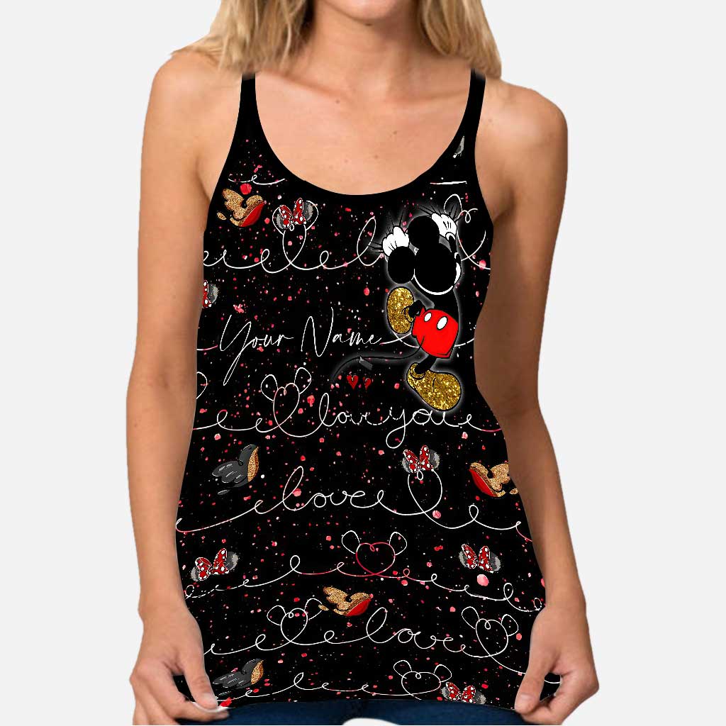 Personalized Mickey Mouse Ears Cross Tank Top Custom Name Gift