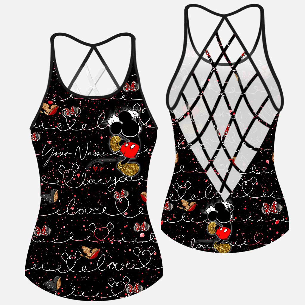 Personalized Mickey Mouse Ears Cross Tank Top Custom Name Gift
