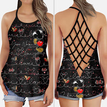 Load image into Gallery viewer, Personalized Mickey Mouse Ears Cross Tank Top Custom Name Gift
