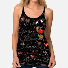 Load image into Gallery viewer, Personalized Mickey Mouse Ears Cross Tank Top Custom Name Gift
