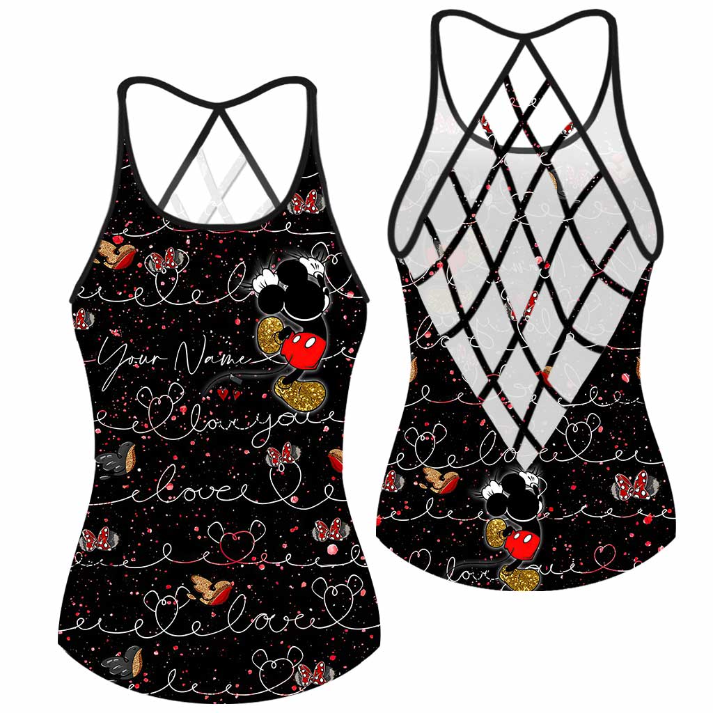 Personalized Mickey Mouse Ears Cross Tank Top Custom Name Gift