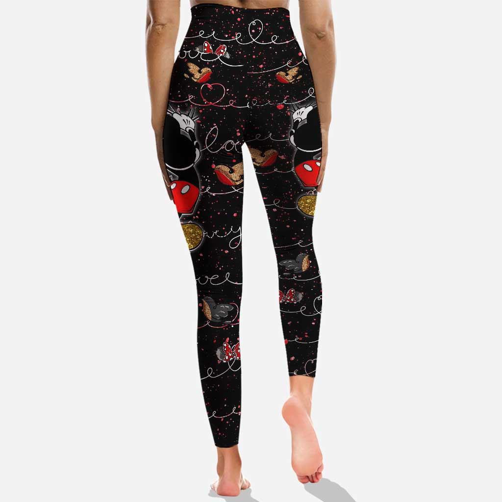 Personalized Cute Mouse Ears Hollow Tank Top & Leggings Set