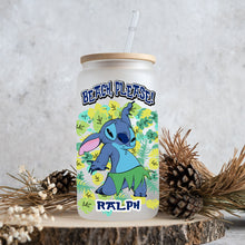 Load image into Gallery viewer, Personalized Ohana Can Glass with Straw Custom Name Gift
