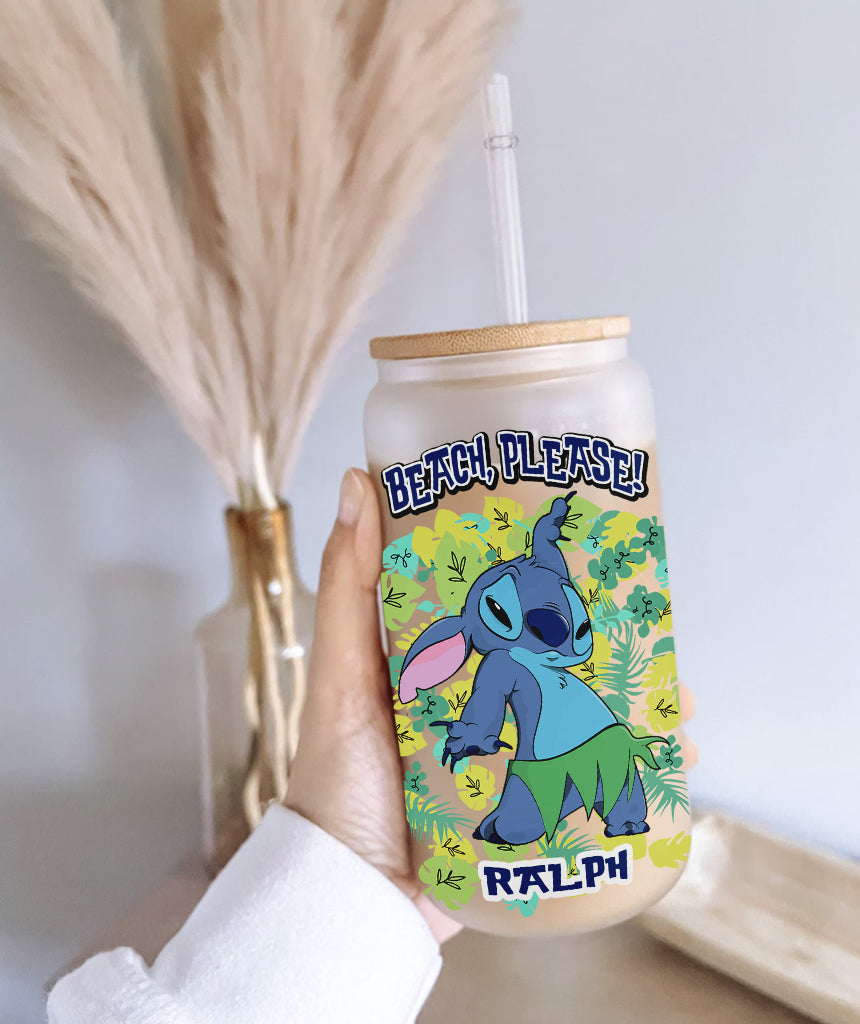 Personalized Ohana Can Glass with Straw Custom Name Gift
