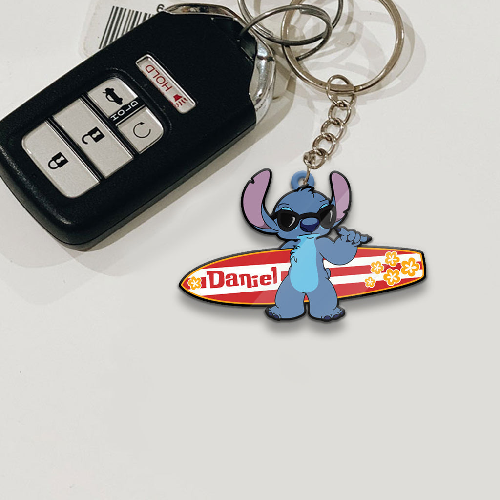 Personalized Ohana Keychain Custom Name Gift for Beach Lovers