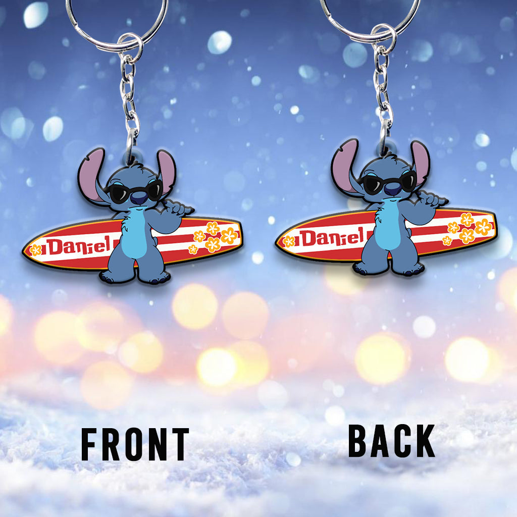 Personalized Ohana Keychain Custom Name Gift for Beach Lovers