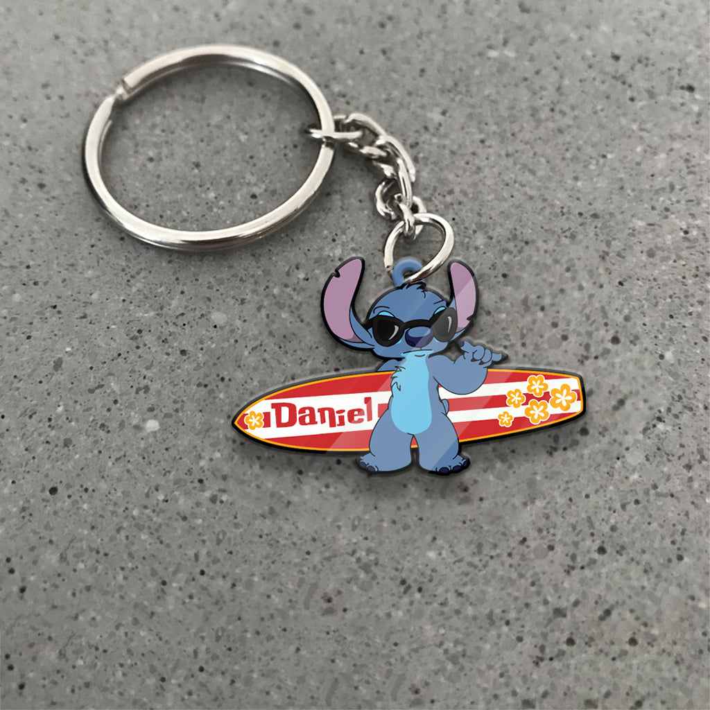 Personalized Ohana Keychain Custom Name Gift for Beach Lovers