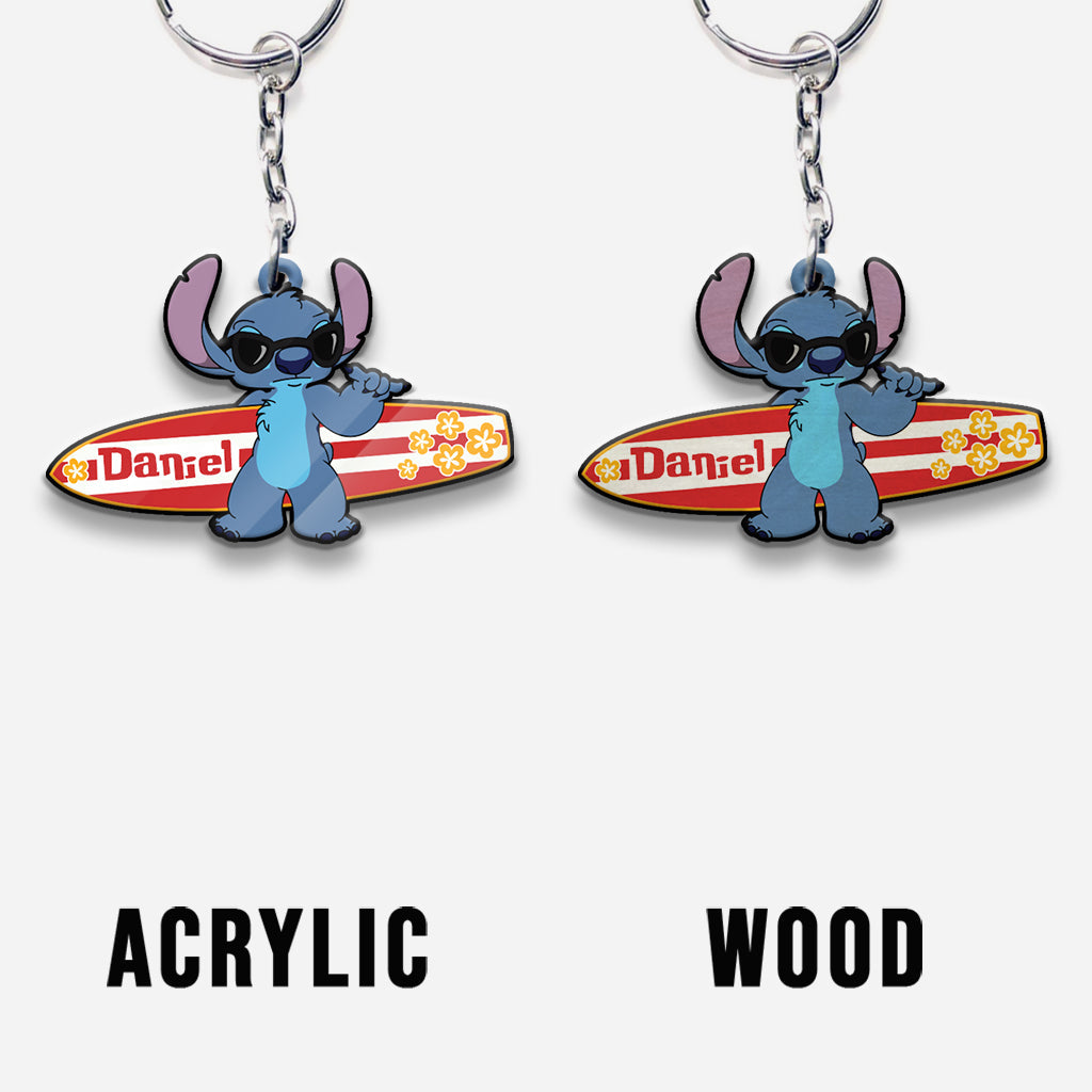 Personalized Ohana Keychain Custom Name Gift for Beach Lovers