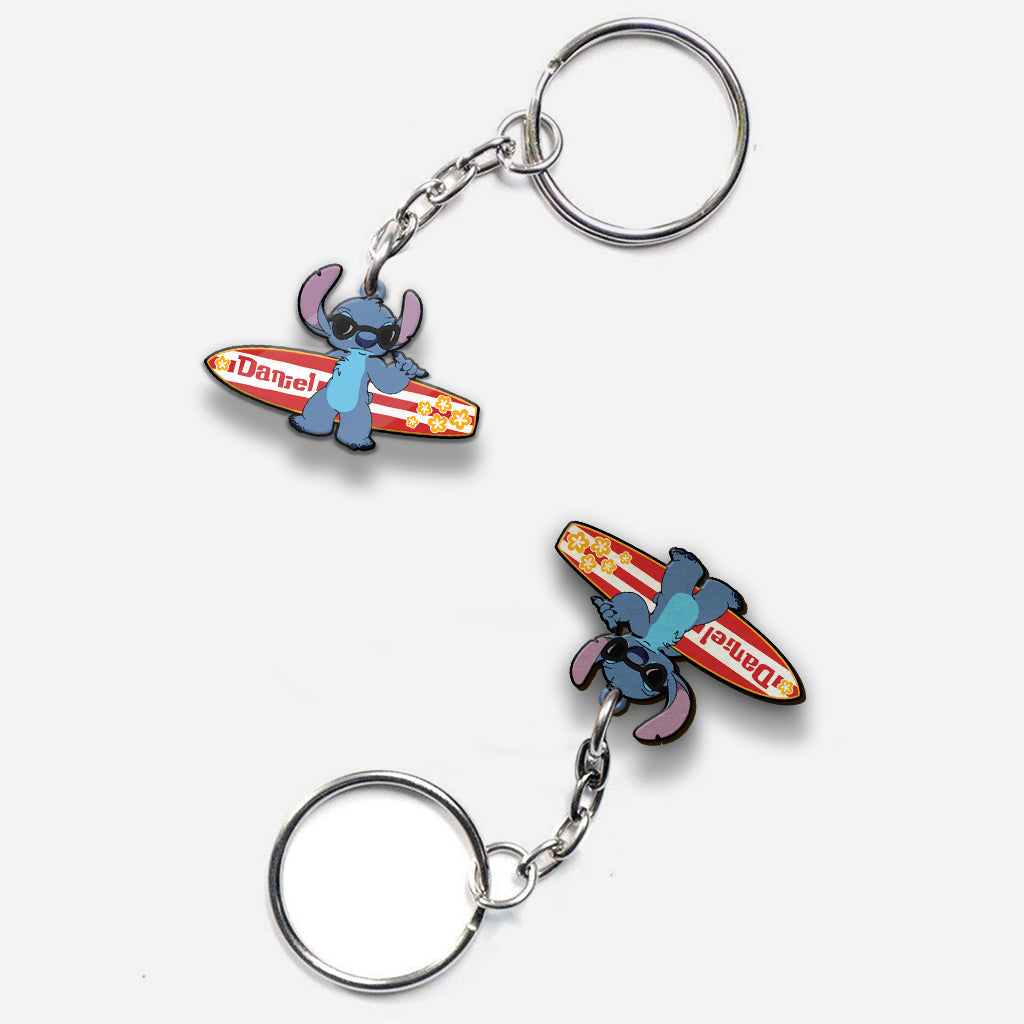 Personalized Ohana Keychain Custom Name Gift for Beach Lovers