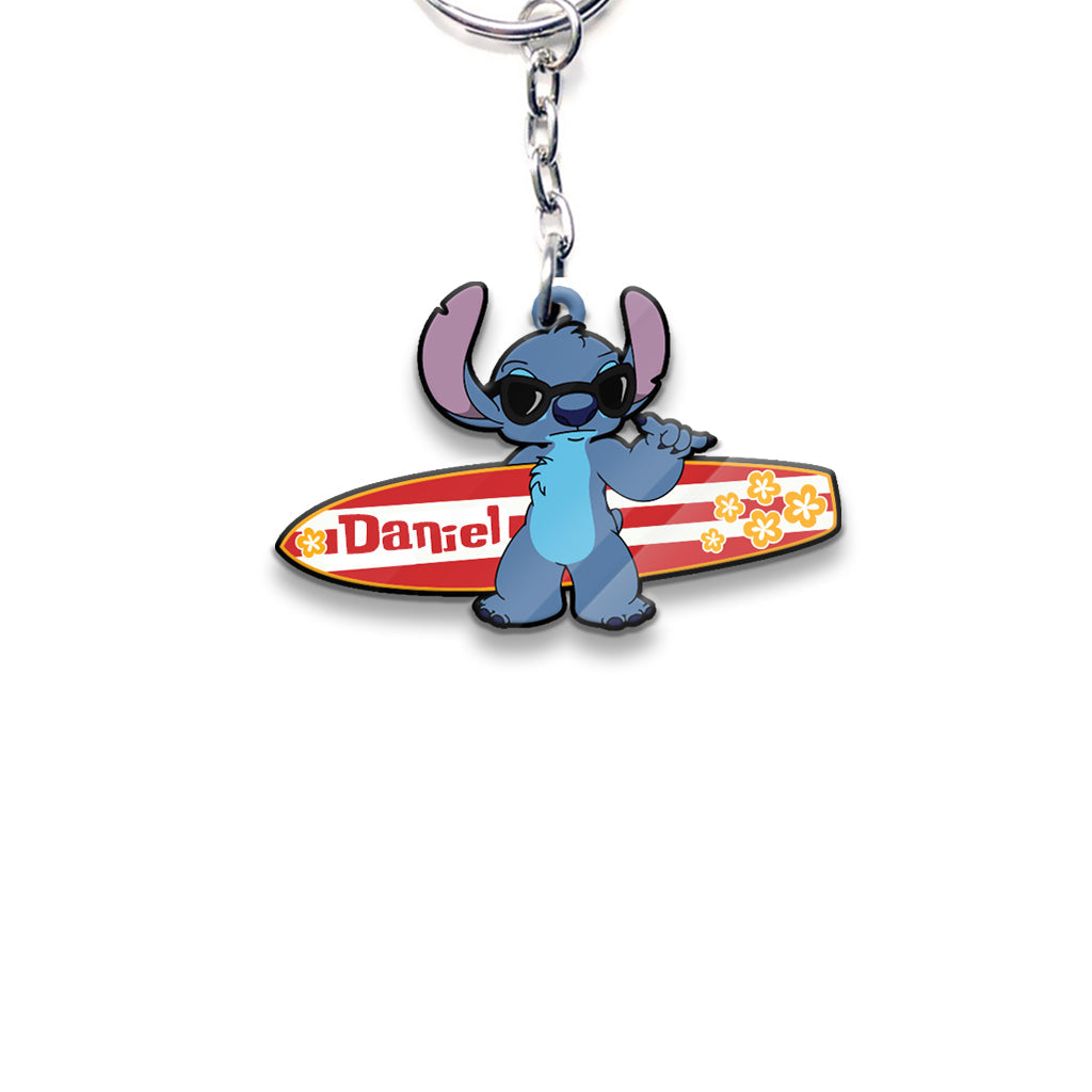 Personalized Ohana Keychain Custom Name Gift for Beach Lovers