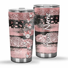 Load image into Gallery viewer, Personalized Pink Glitter Tumbler Custom Name Gift for Her

