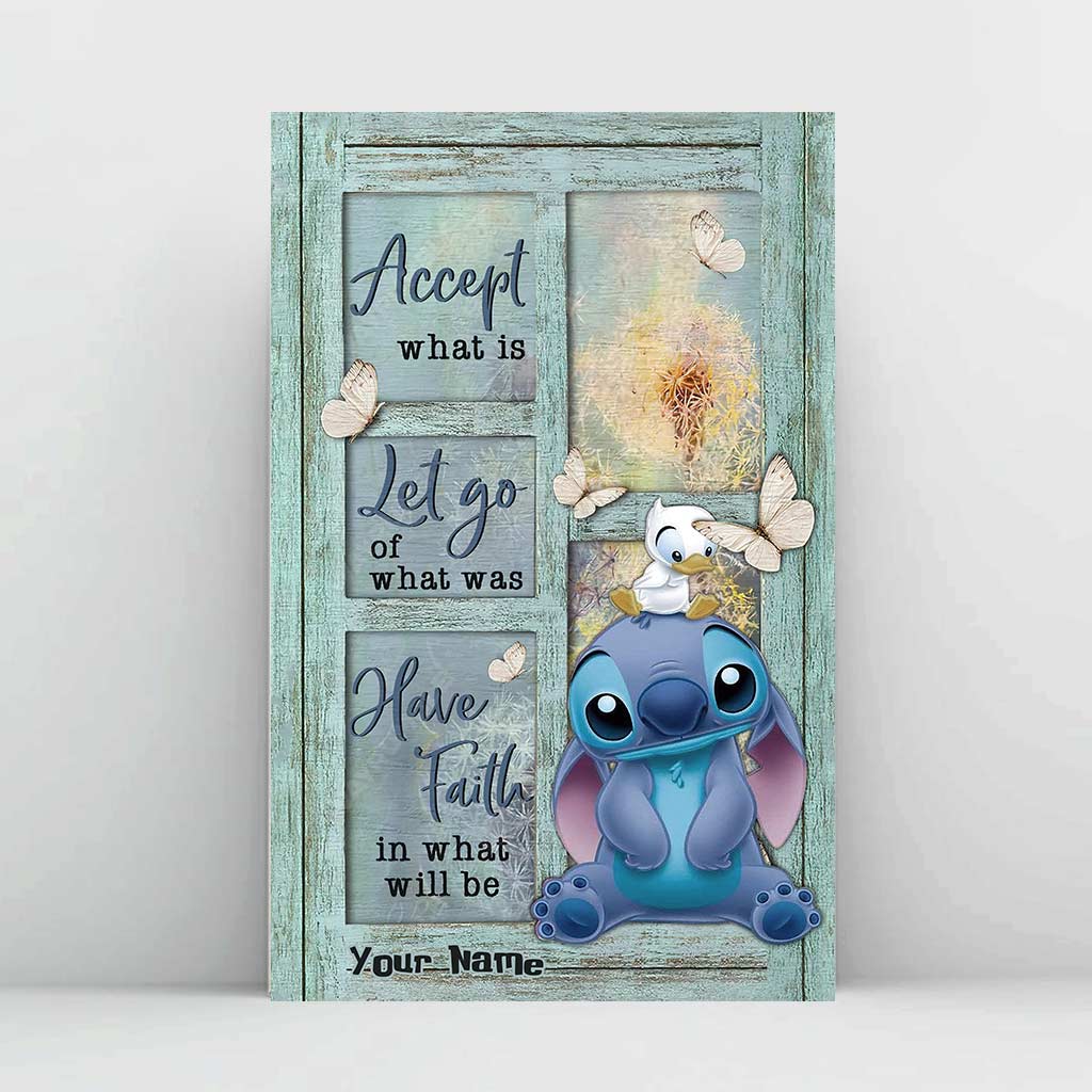 Personalized Canvas Print with Stitch Design for Home | Custom Name Gift