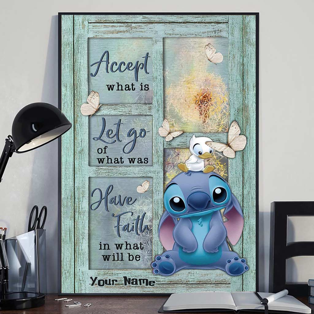 Personalized Canvas Print with Stitch Design for Home | Custom Name Gift