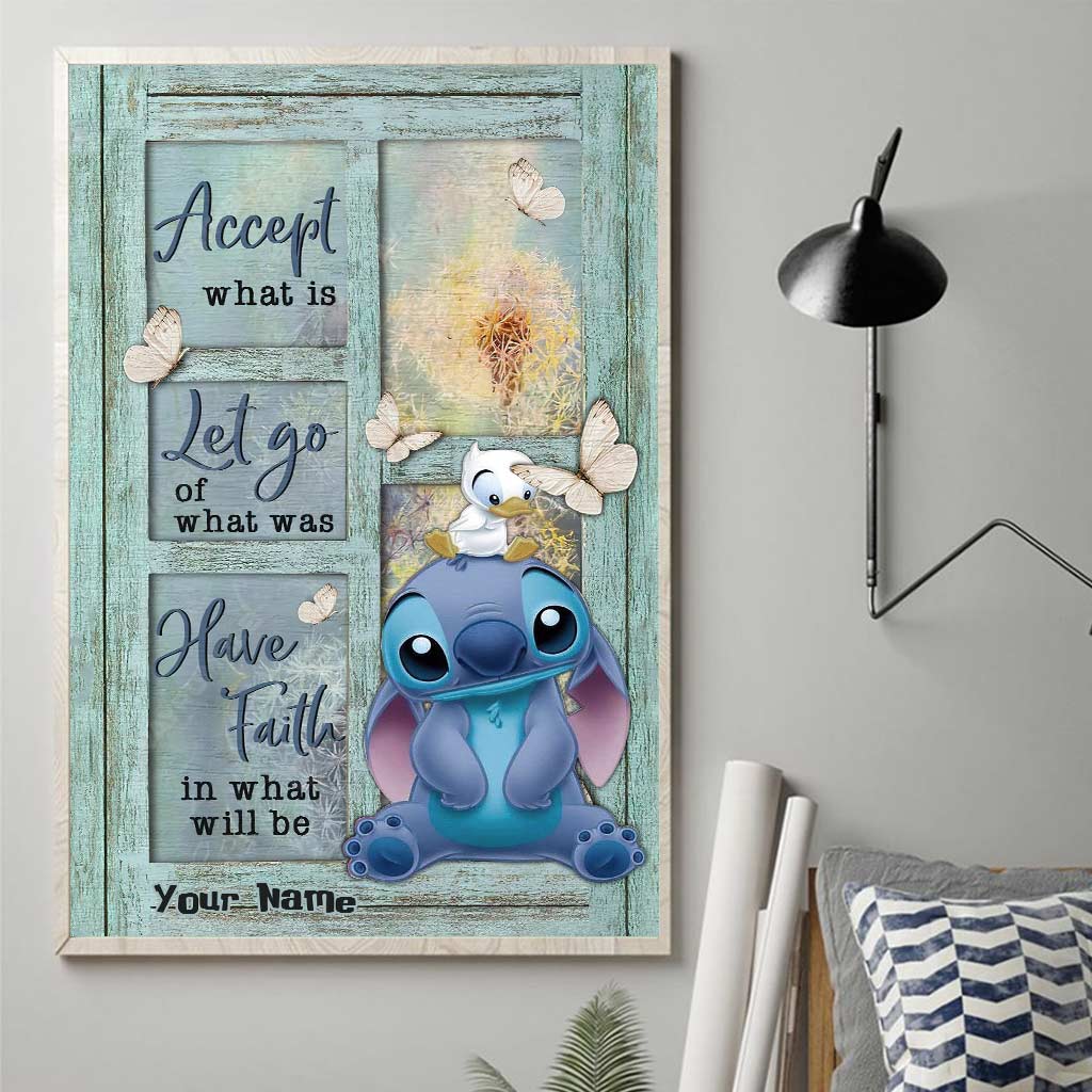 Personalized Canvas Print with Stitch Design for Home | Custom Name Gift